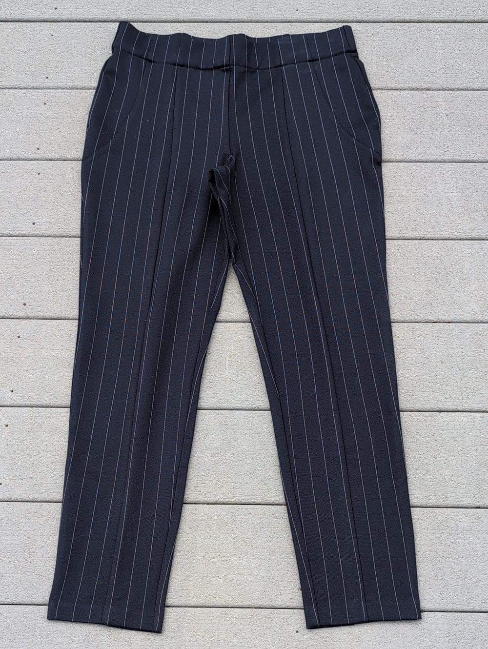 Jones New York Navy Pinstripe Leggings | Seamed Ponte Leggings
